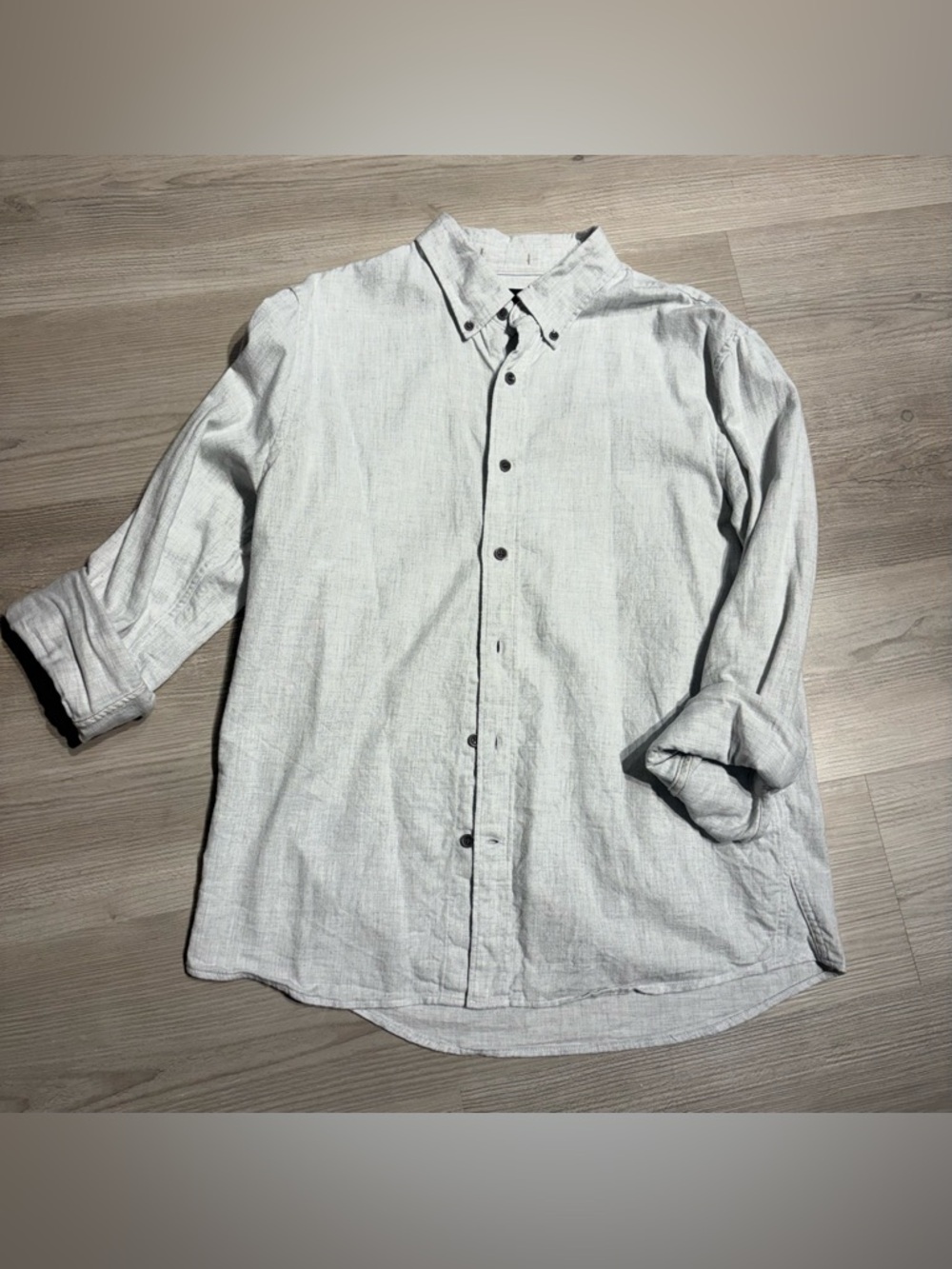 Banana Republic Light Gray Button-Down Casual Shirt